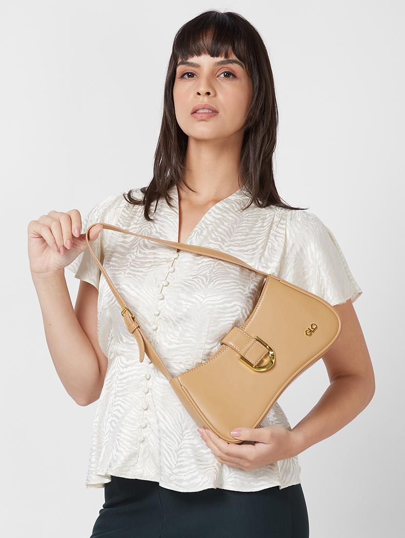 women solid leatherette handbag - 20355083 - Standard Image - 5