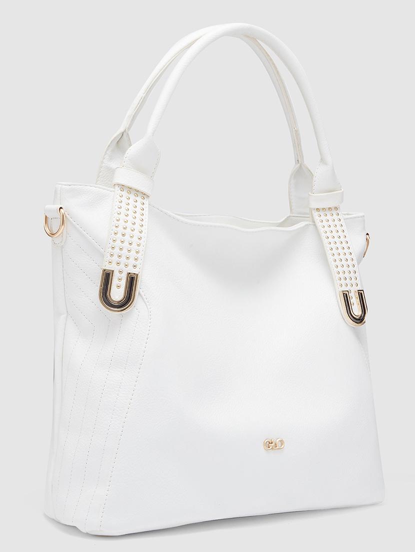 white leatherette (pu) handbag - 20355094 - Standard Image - 5