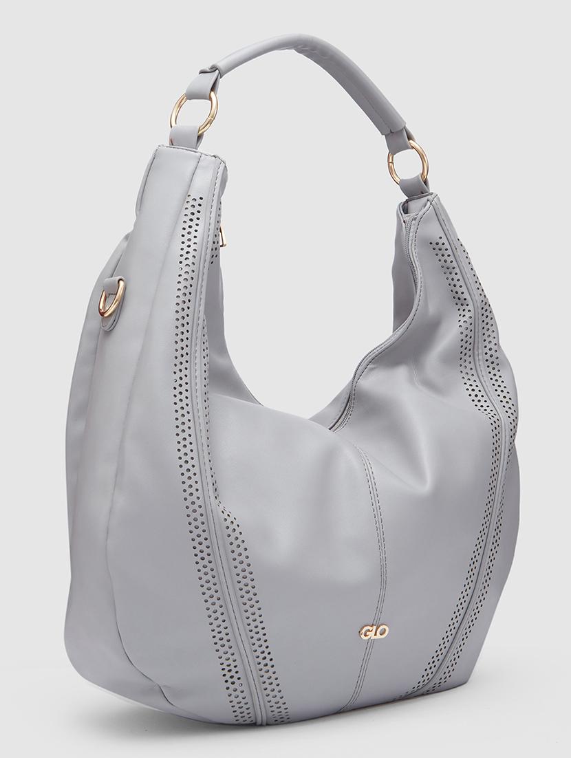 grey leatherette (pu) handbag - 20355095 - Standard Image - 5
