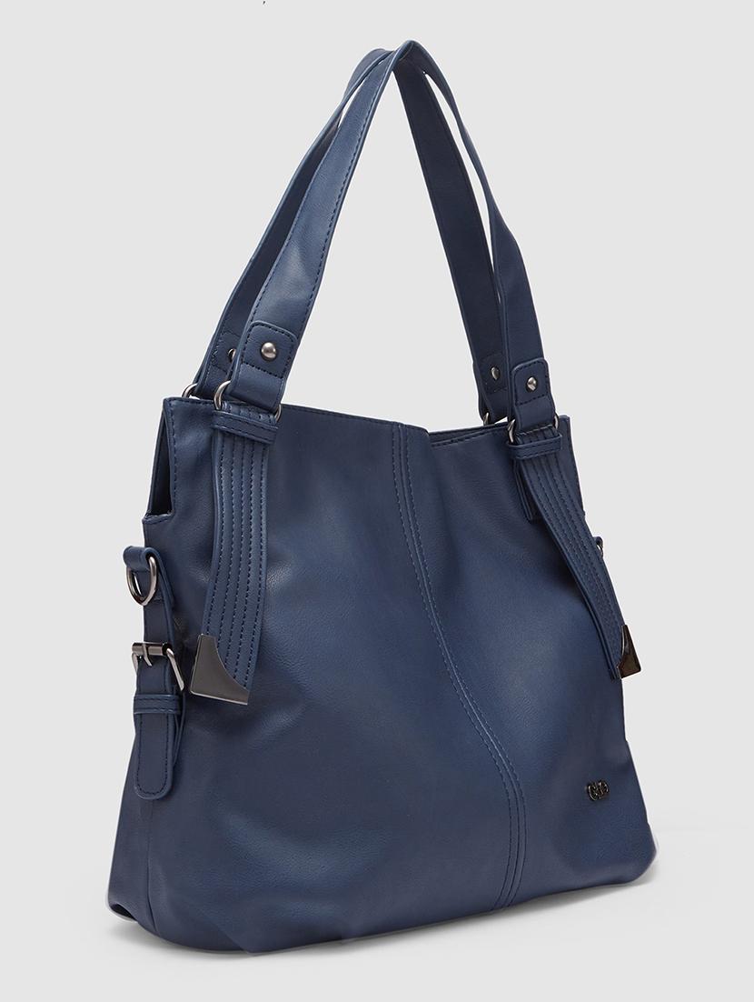blue leatherette (pu) handbag - 20355097 - Standard Image - 5