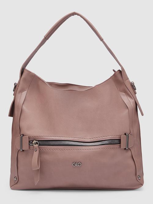 mauve leatherette (pu) hobo handbag - 20355098 - Standard Image - 0