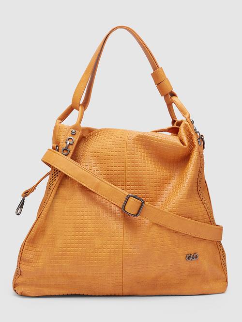 women yellow leatherette hobo handbag - 20355099 - Standard Image - 0