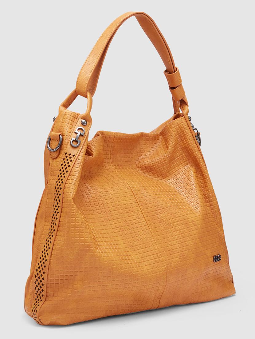 women yellow leatherette hobo handbag - 20355099 - Standard Image - 5