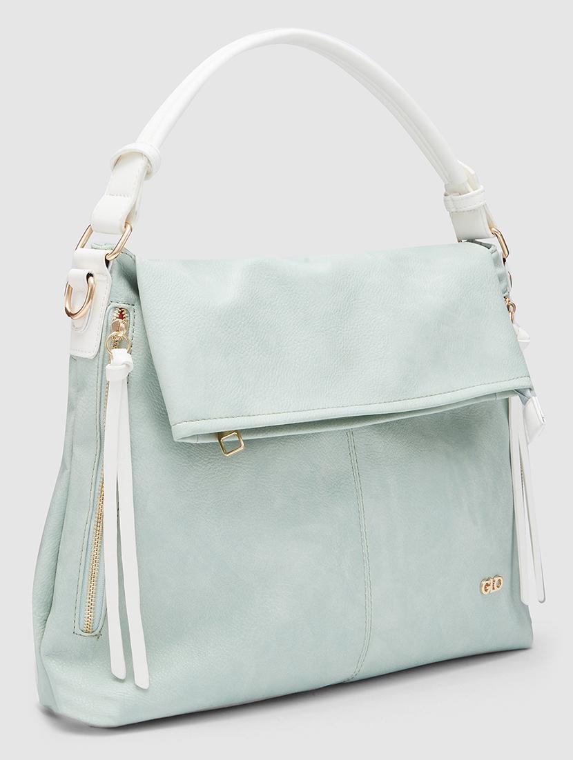 sea green leatherette (pu) handbag - 20355102 - Standard Image - 5
