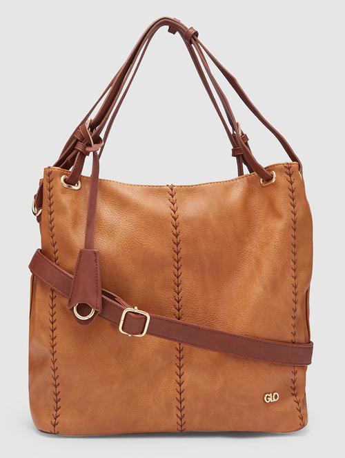 tan leatherette (pu) handbag - 20355106 -  Standard Image - 0