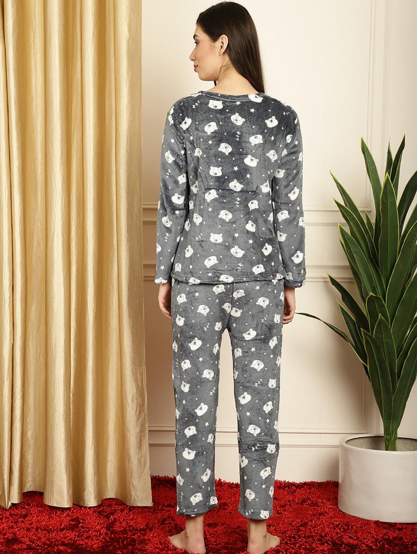 grey quirky print pyjama nightwear set - 20355147 - Standard Image - 3