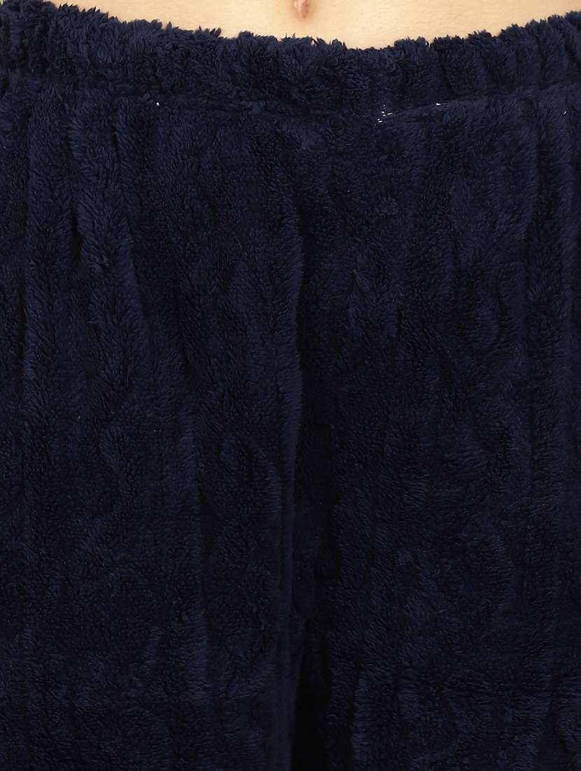 navy blue self design pyjama nightwear set - 20355153 -  Standard Image - 5