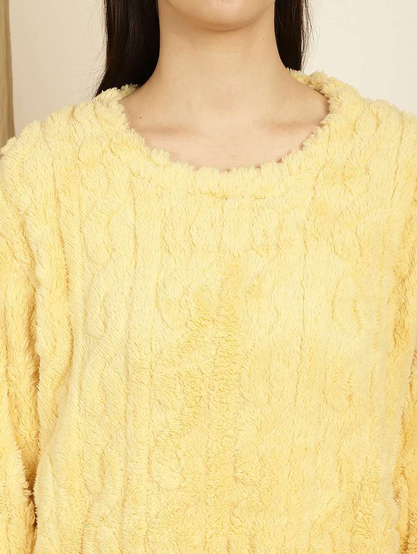 yellow self design pyjama nightwear set - 20355157 -  Standard Image - 5