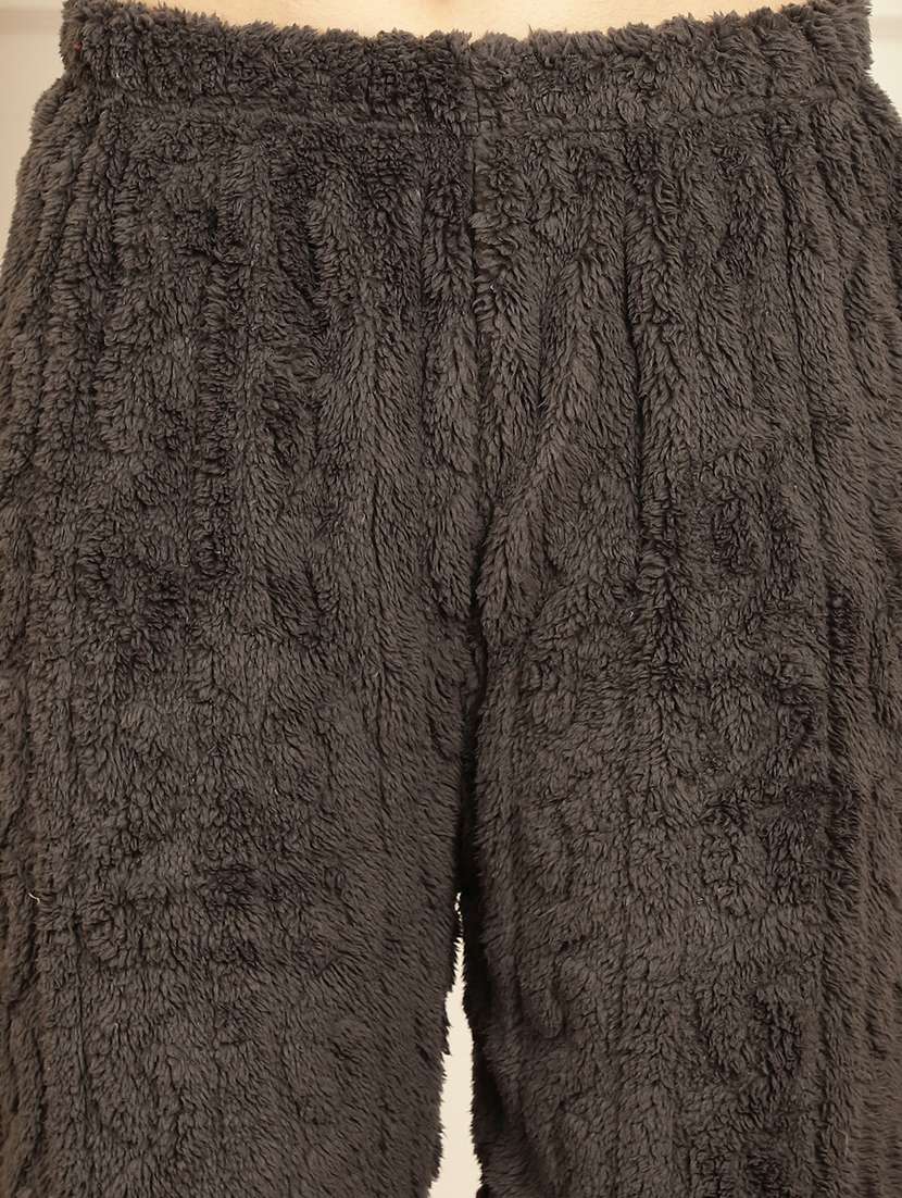 brown self design pyjama nightwear set - 20355159 - Standard Image - 5