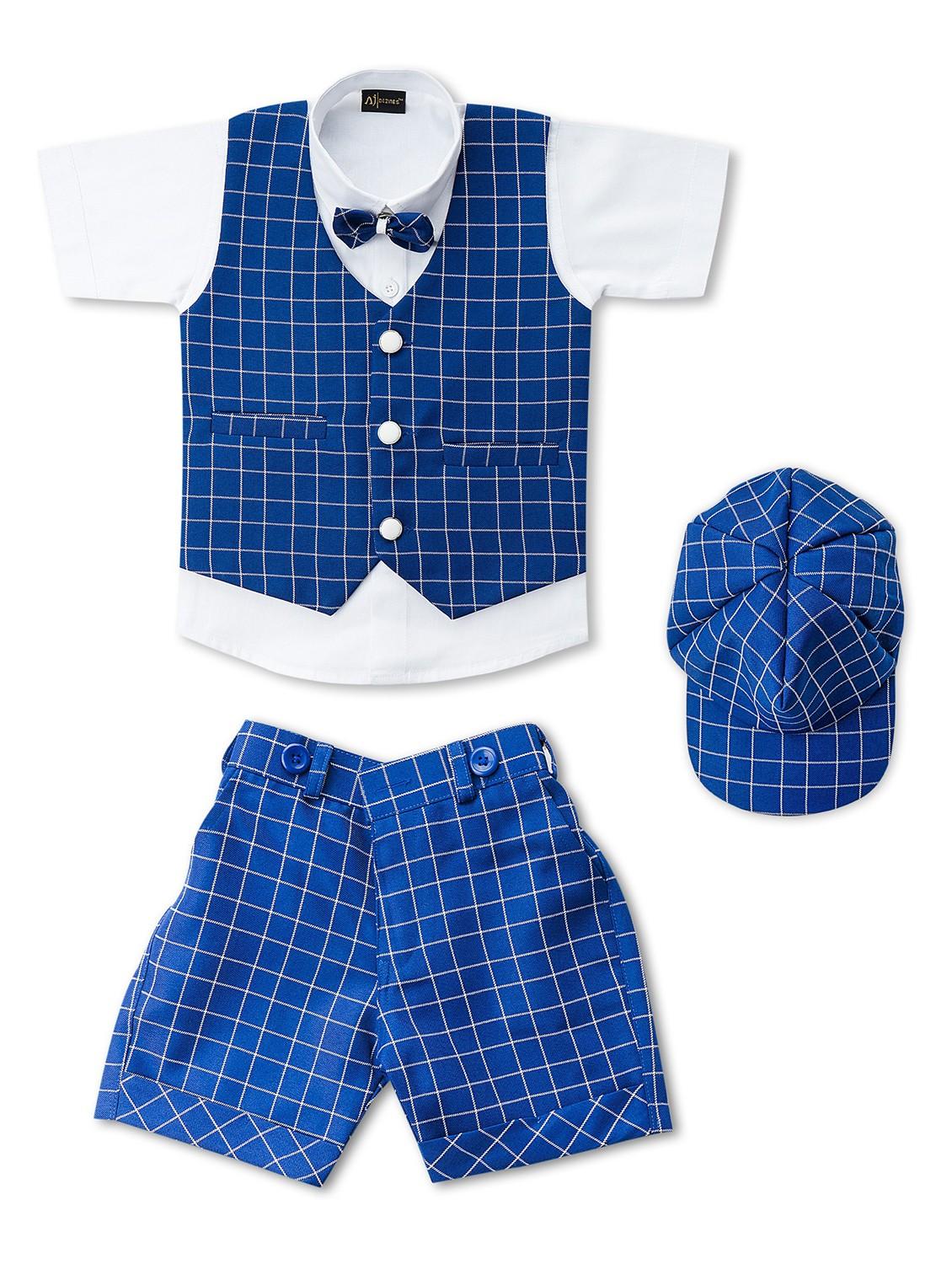 boys checked shirt with shorts & waistcoat - 20357033 -  Zoom Image - 0