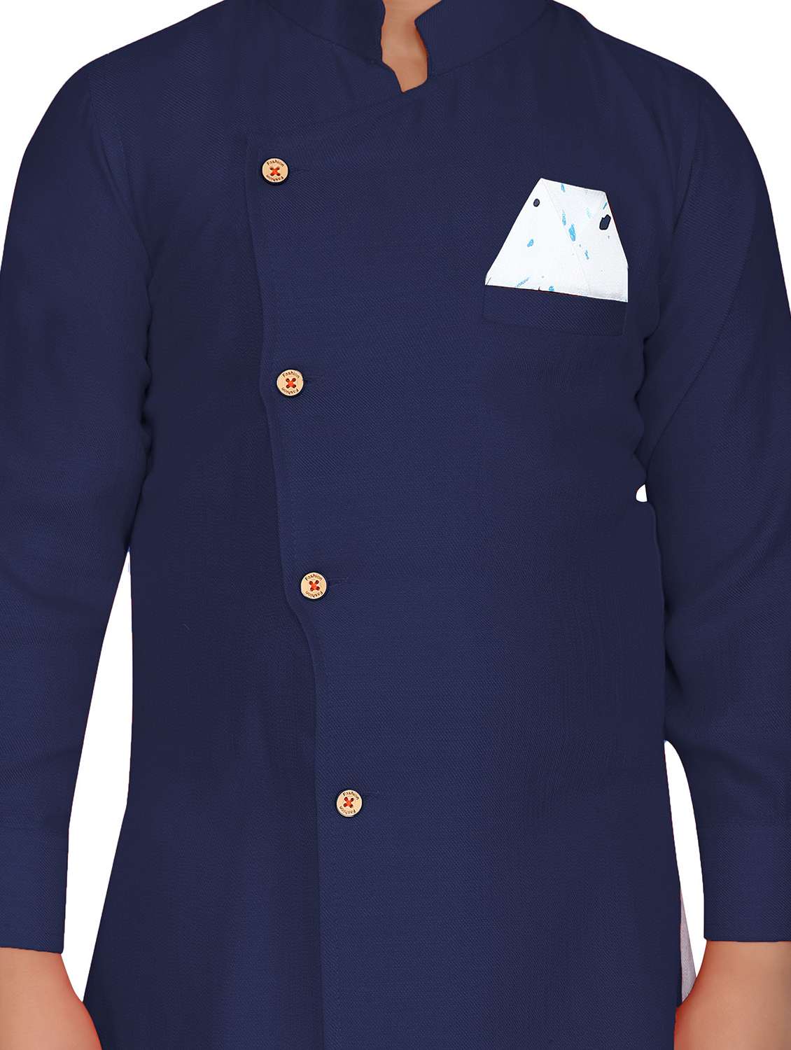 navy blue cotton kurta sets - 20359143 -  Standard Image - 3