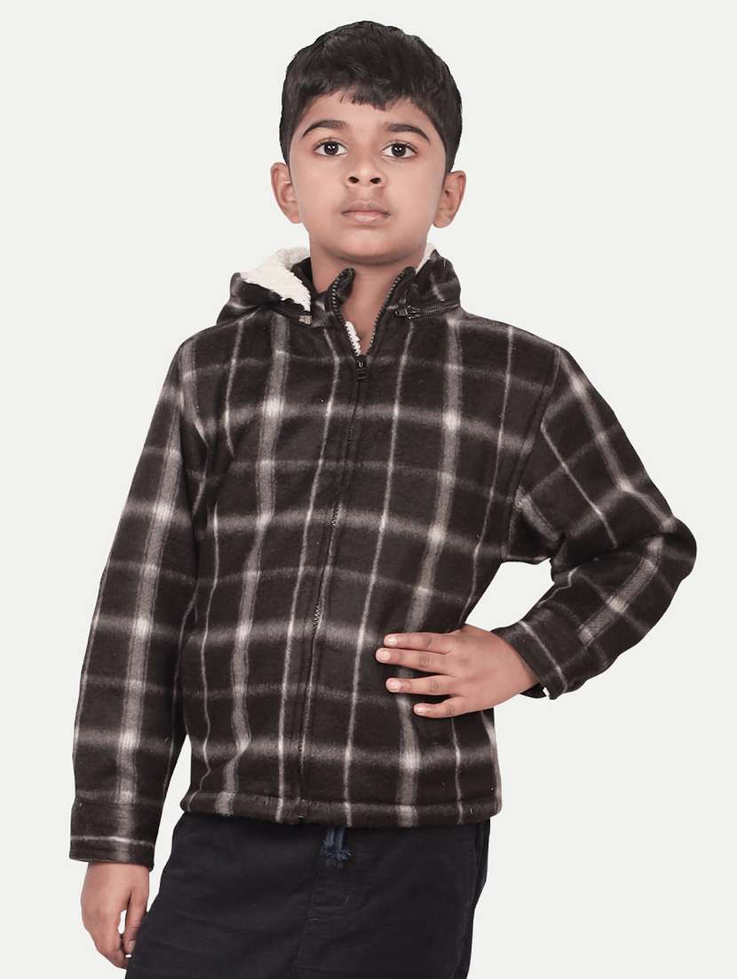 boys black checkered jacket