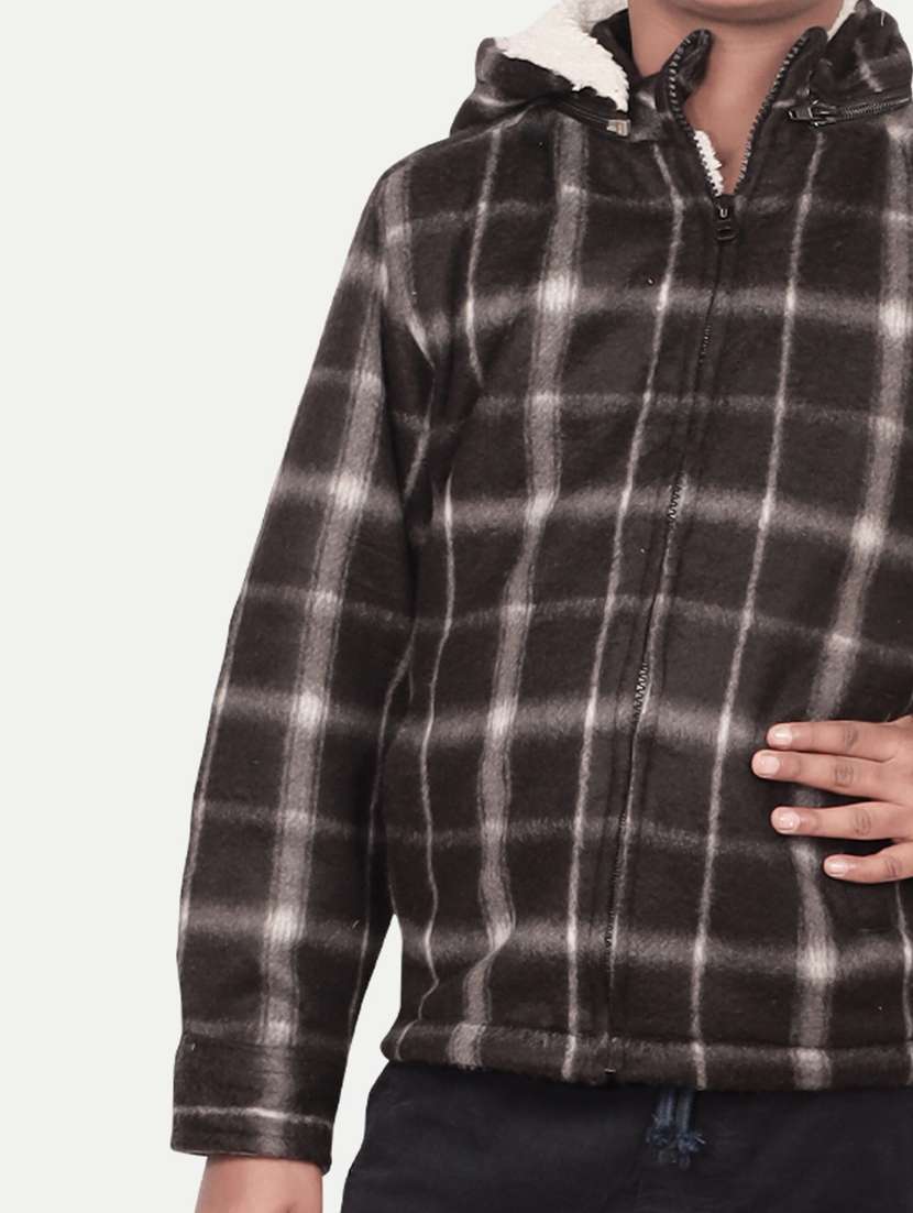 boys black checkered jacket - 20359180 -  Standard Image - 3