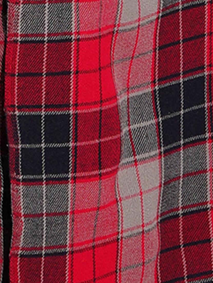 men red checkered wool jamavar shawl - 20359890 - Standard Image - 3