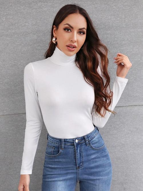 white solid regular top - 20359993 - Standard Image - 0