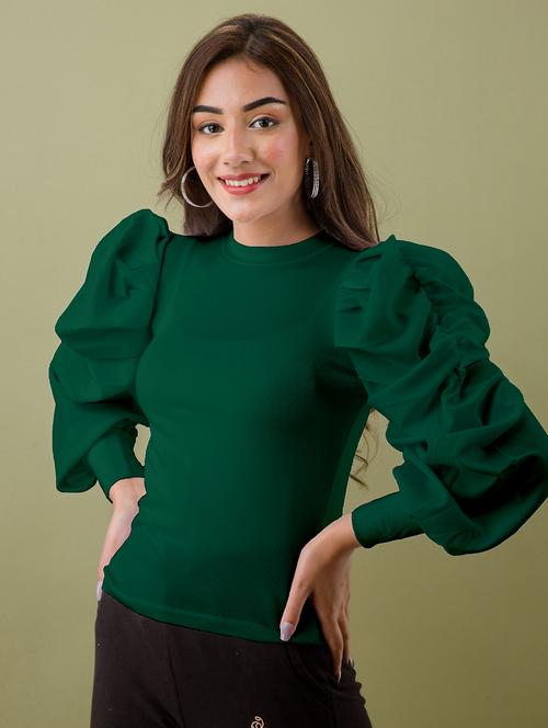 green self design regular top - 20360004 -  Standard Image - 0