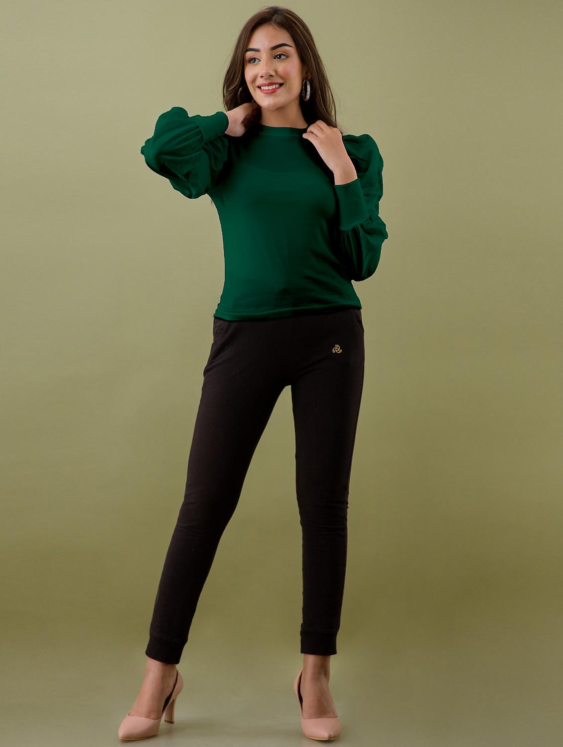 green self design regular top - 20360004 - Standard Image - 3