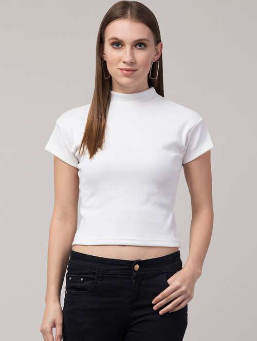 white solid short sleeves casual top - 20360026 - Standard Image - 0