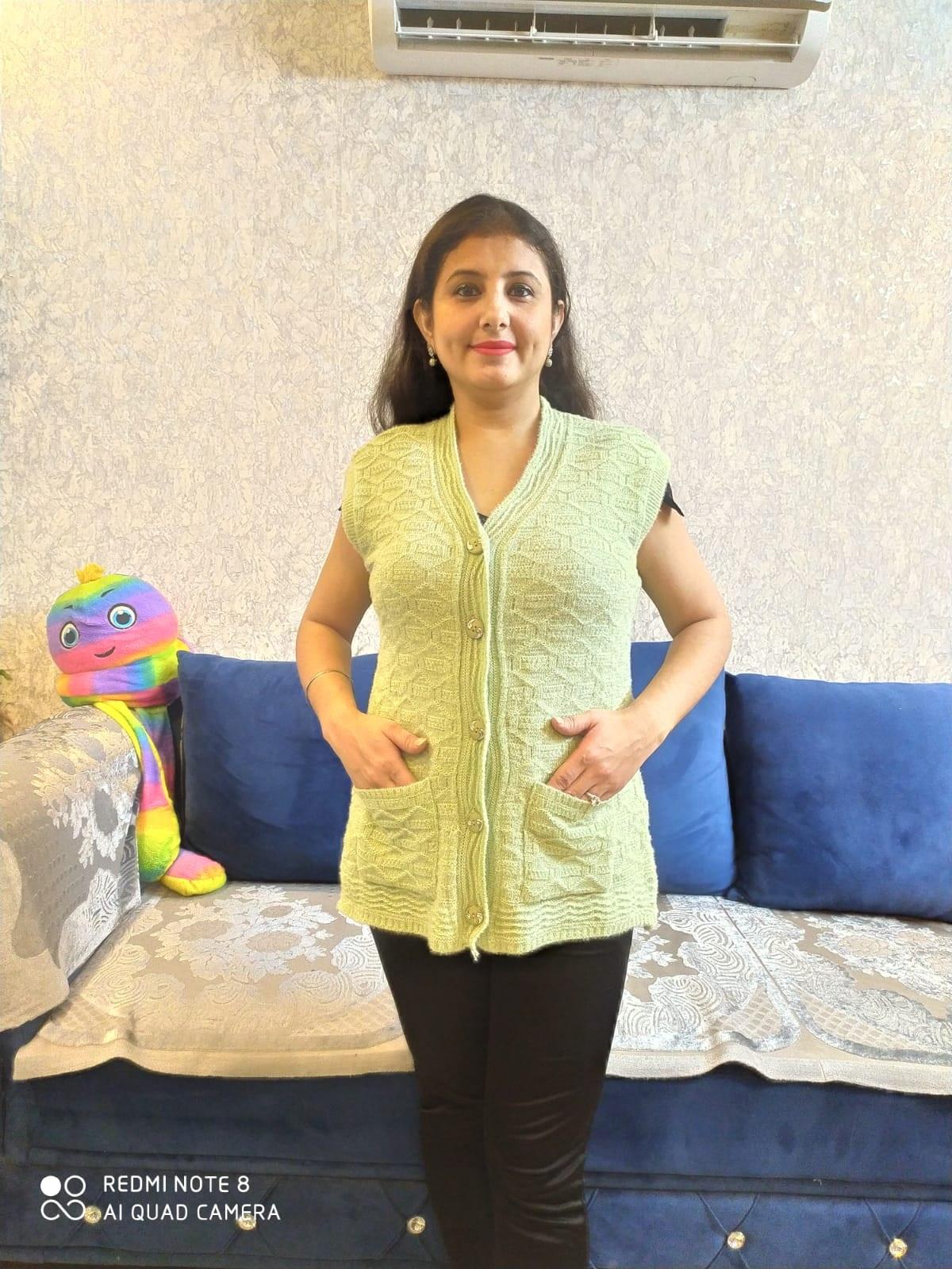 green wool cardigan - 20361441 -  Zoom Image - 0