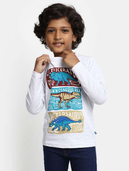 boys grey quirkey printed t-shirt - 20361675 - Standard Image - 0