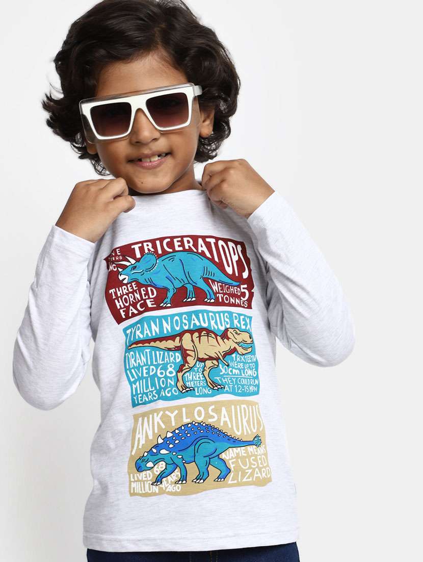 boys grey quirkey printed t-shirt - 20361675 - Standard Image - 3