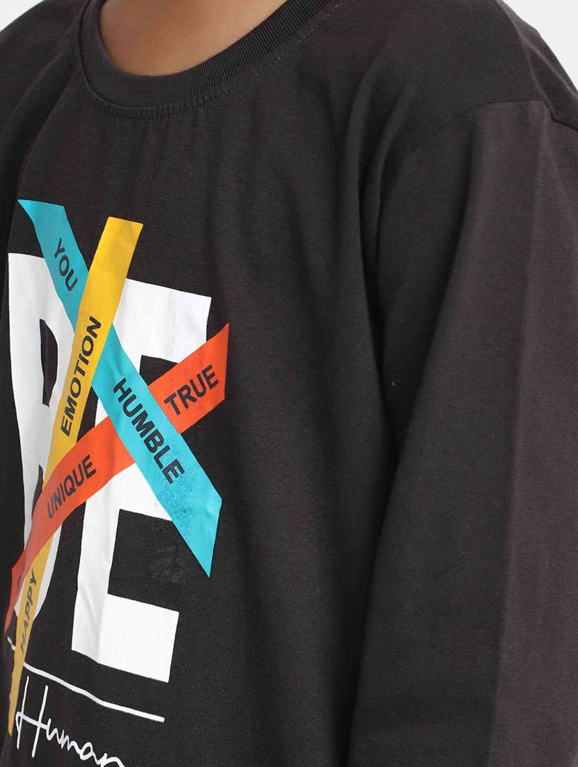 boys black round neck t-shirts - 20361691 -  Standard Image - 5