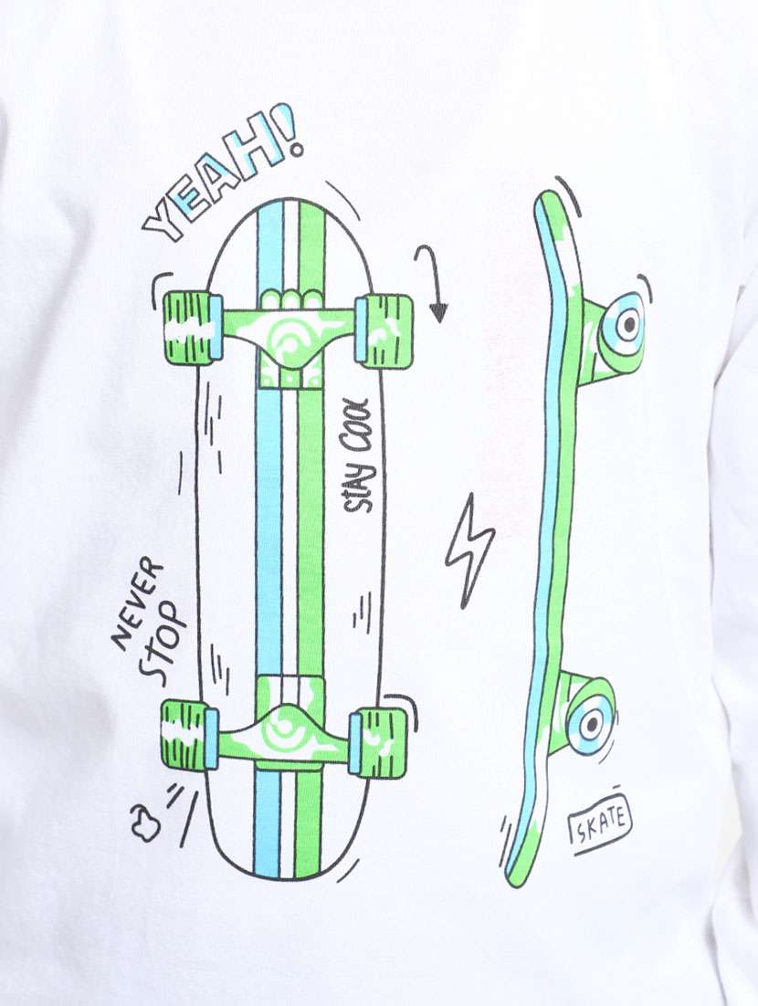 boys white round neck t-shirts - 20361692 - Standard Image - 5