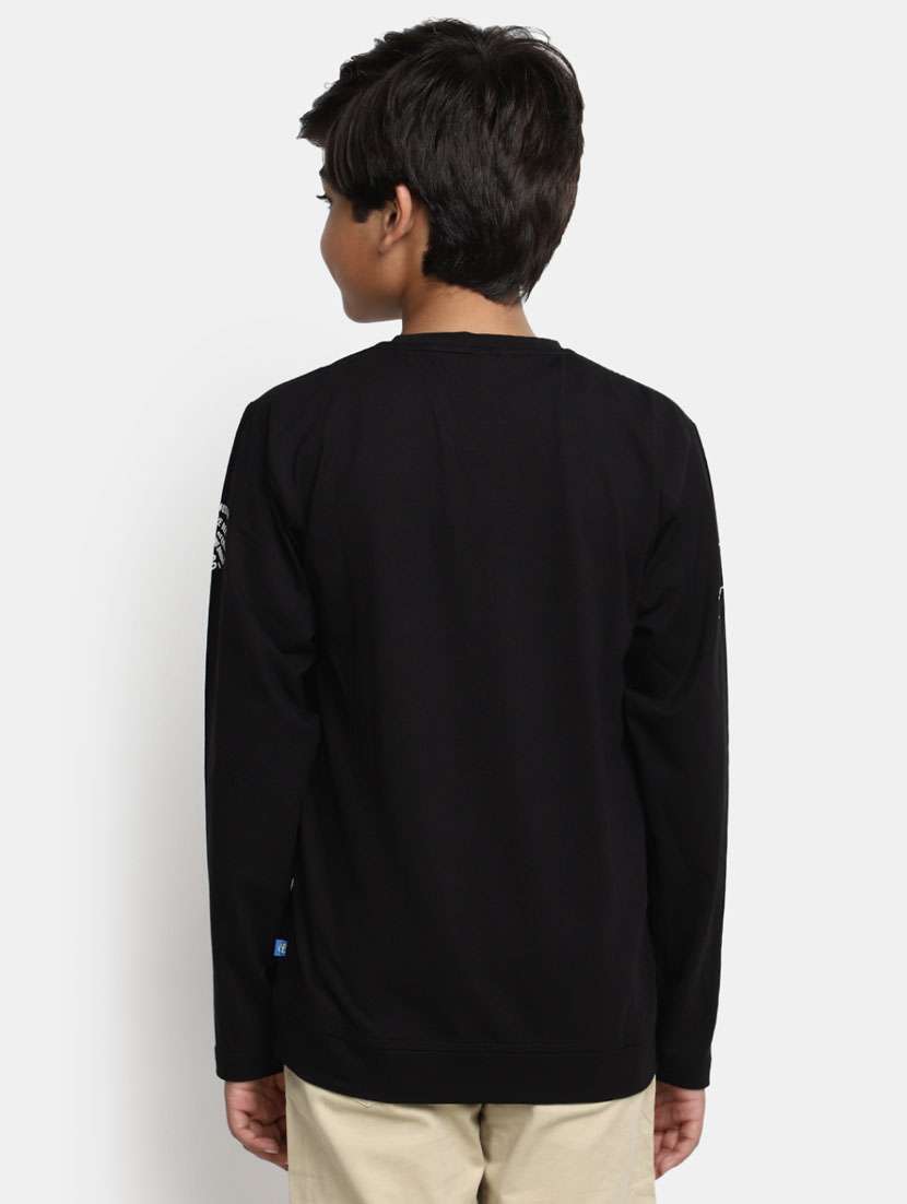 boys black round neck t-shirts - 20361701 -  Standard Image - 3