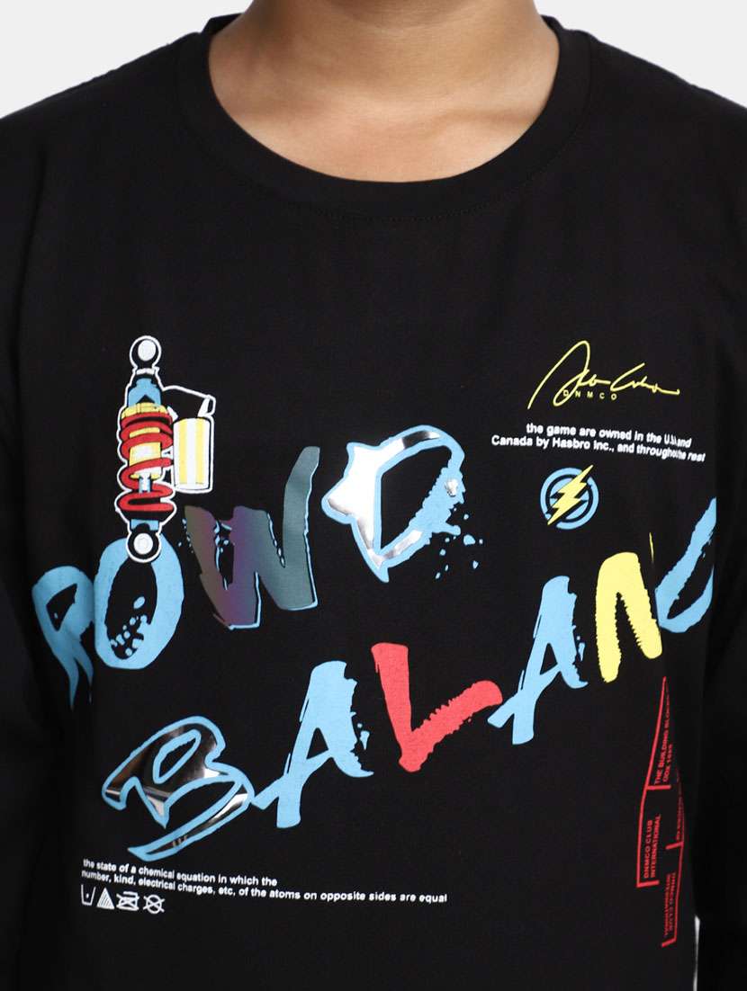 boys black round neck t-shirts - 20361701 -  Standard Image - 5