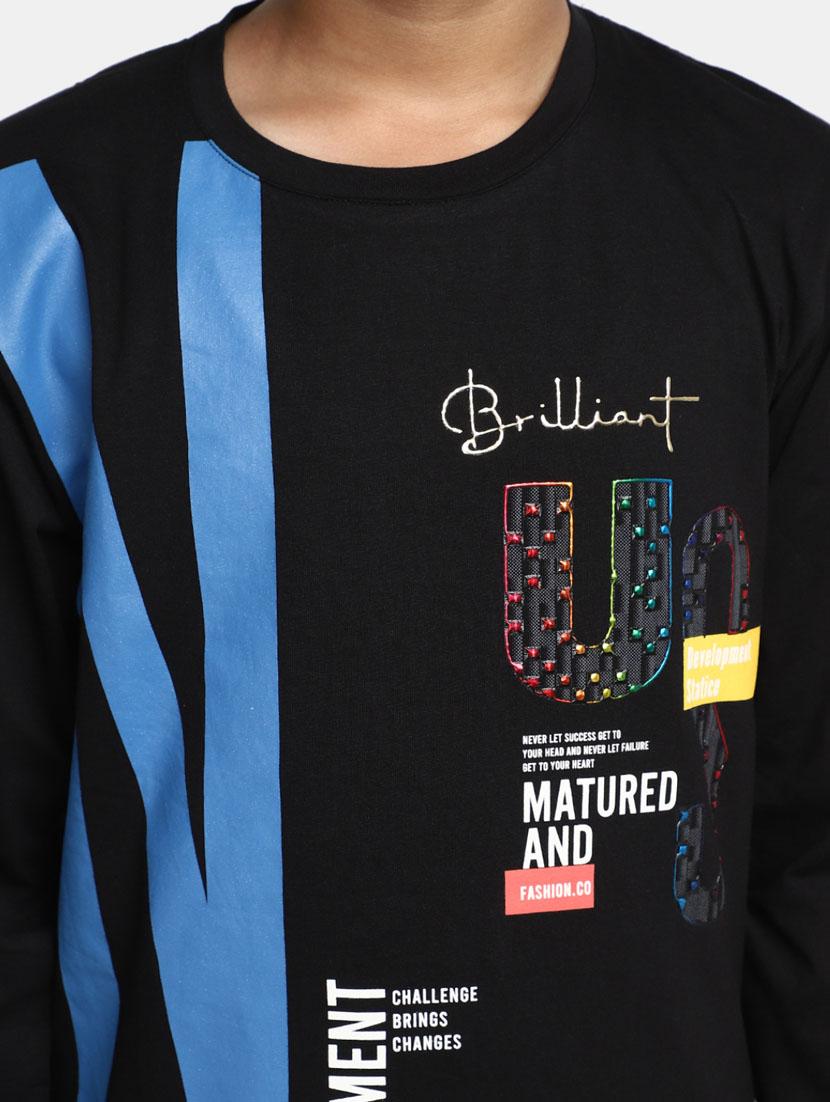 boys graphic black cotton t-shirt - 20361703 - Standard Image - 5