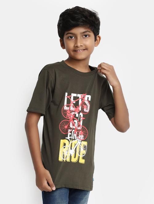 boys round neck typographic print t-shirt - 20361718 -  Standard Image - 0
