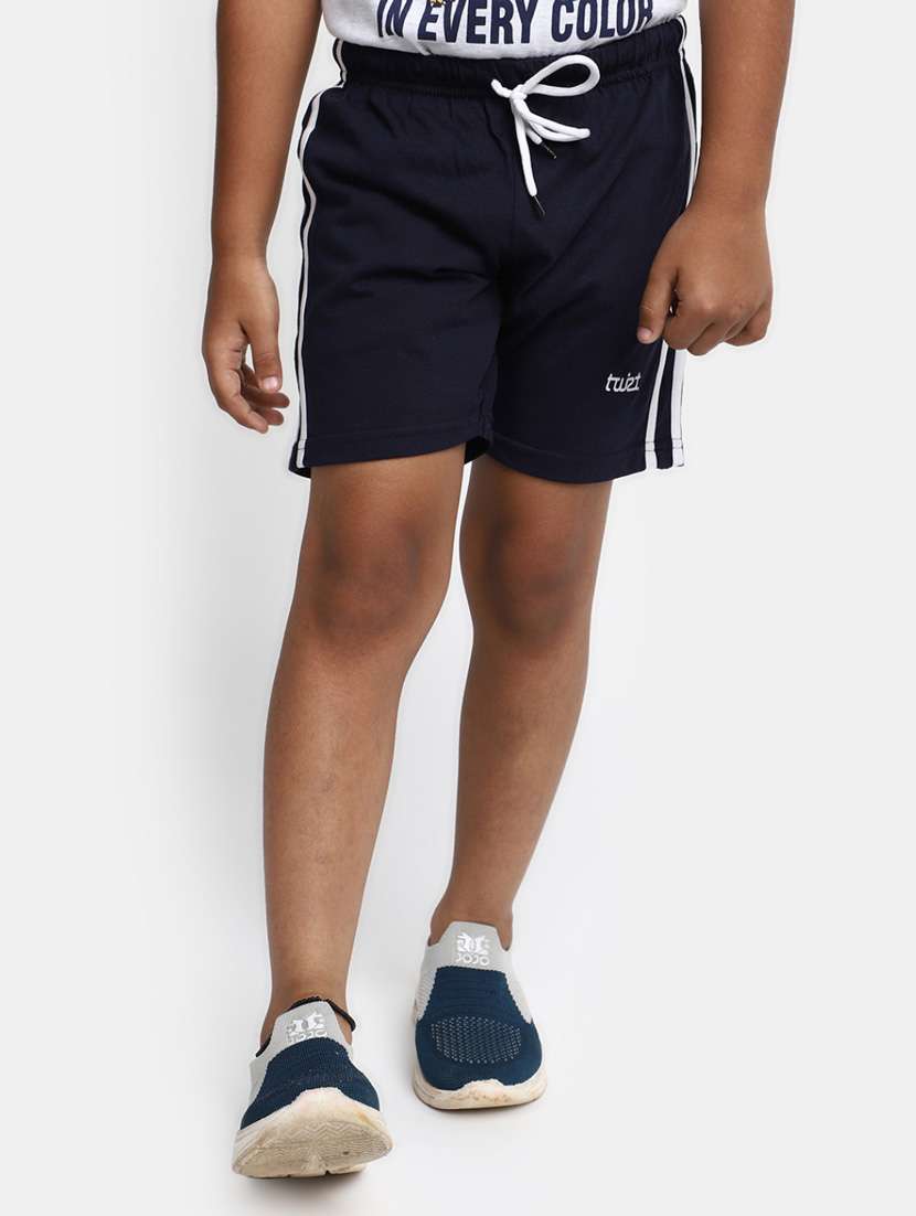 boys blue solids three fourth shorts