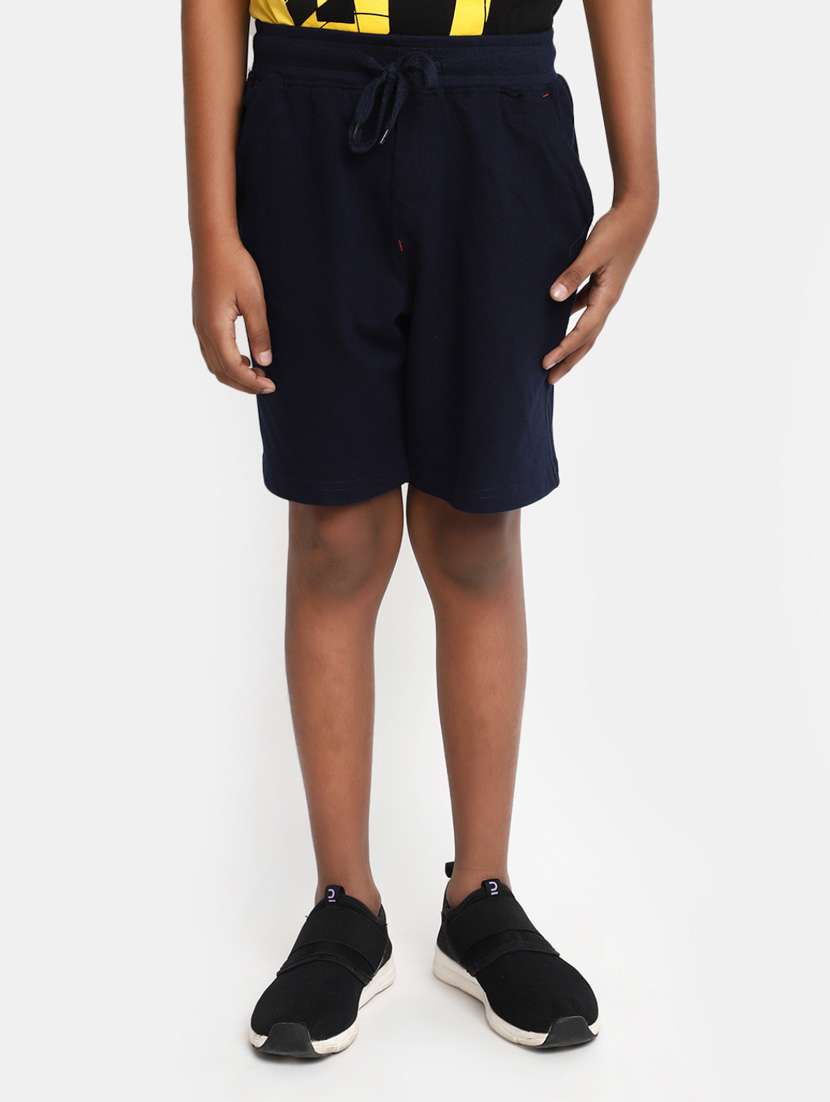 boys blue solids three fourth shorts