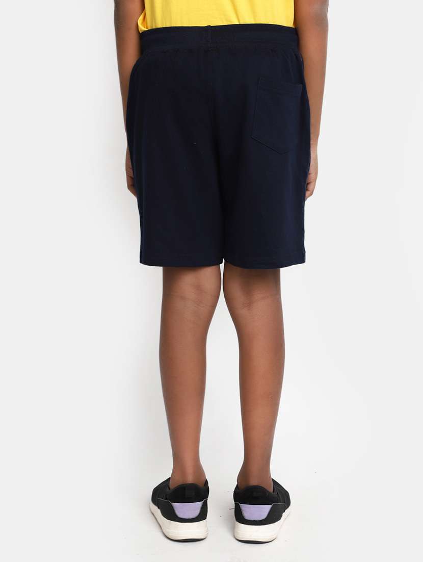 boys blue solids three fourth shorts - 20361746 -  Standard Image - 3