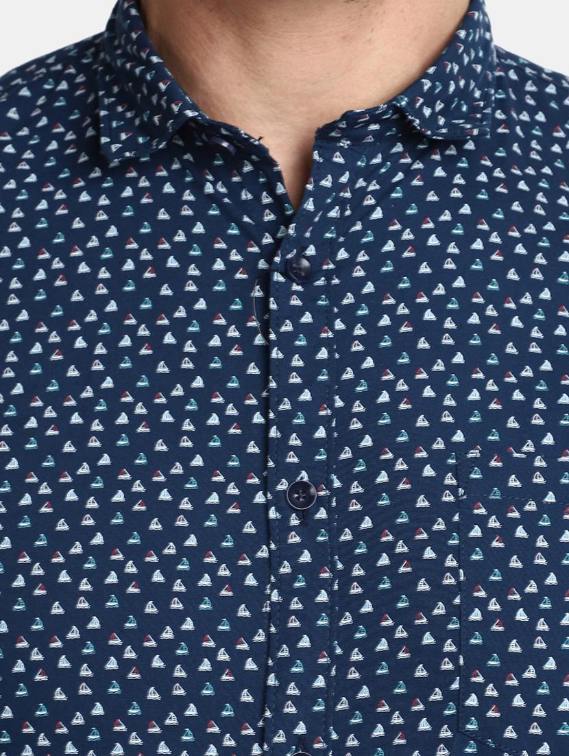 mens micro print casual shirt - 20361806 - Standard Image - 5