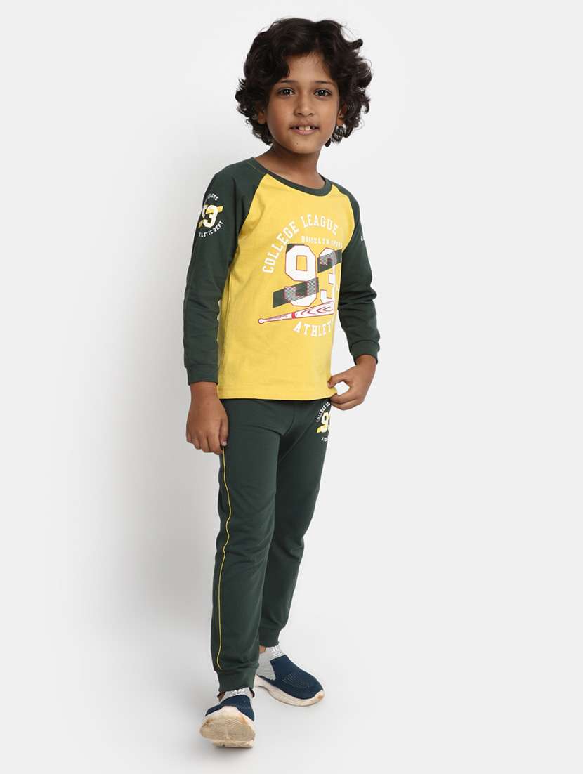 boys printed full lenght twin set