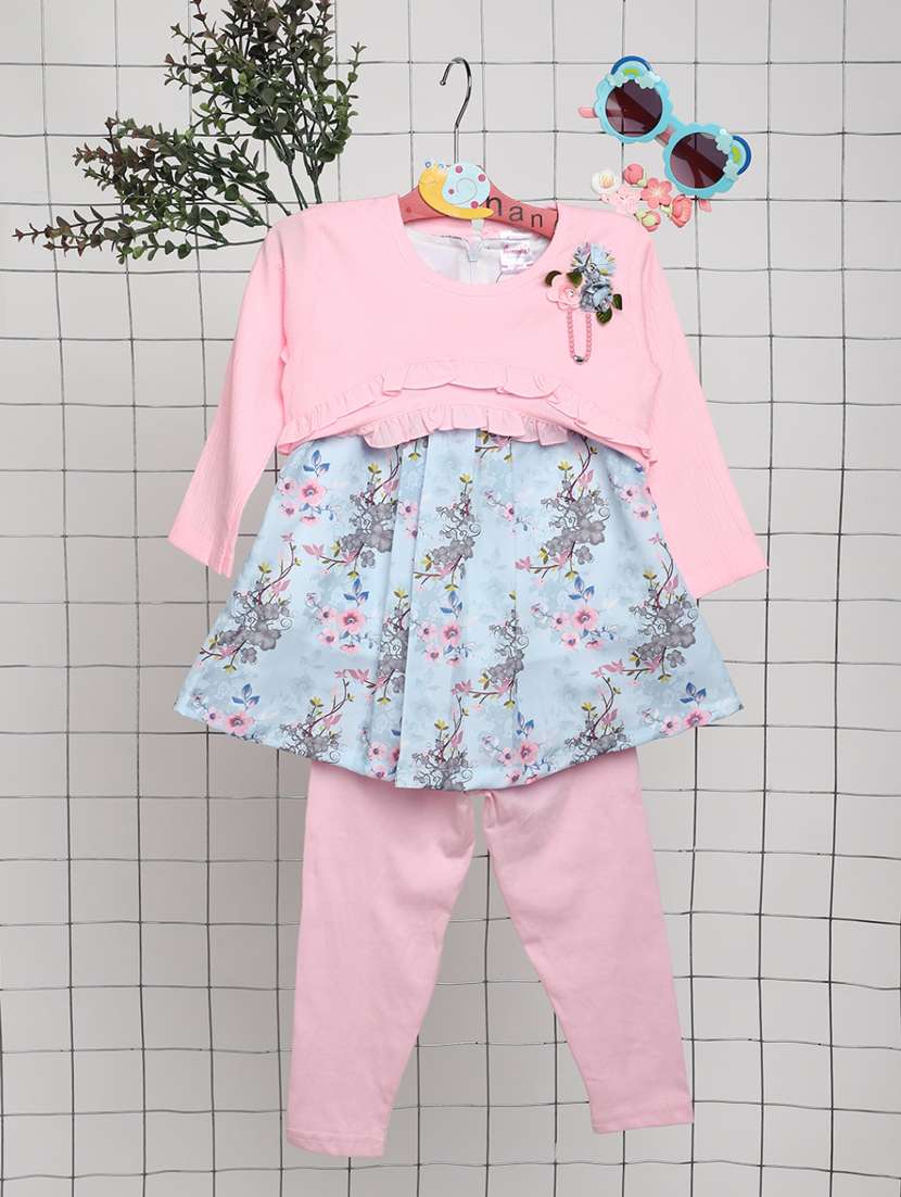 girls pink & blue polyester twin set - 20362087 - Zoom Image - 0