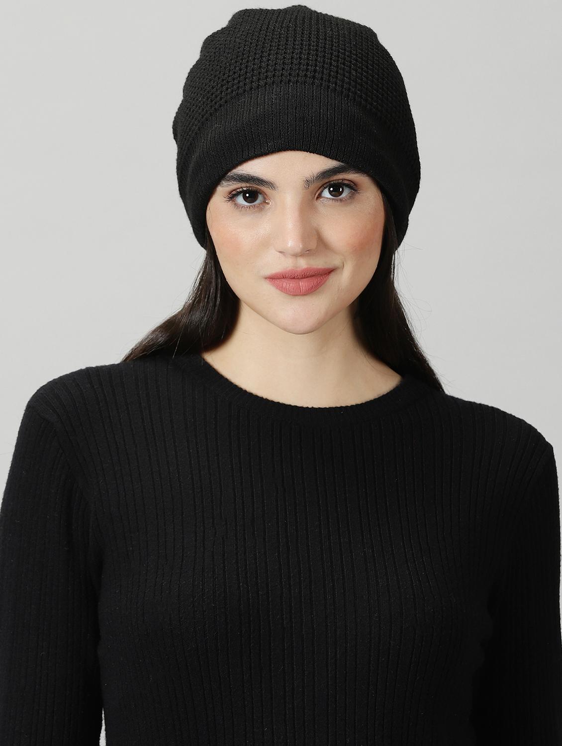 ausk women's solid winter cap - 20362182 -  Zoom Image - 0