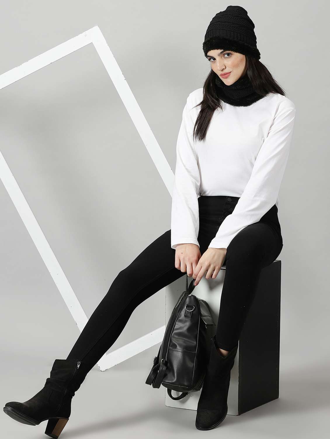 ausk women's solid winter monkey cap - 20362192 -  Standard Image - 3