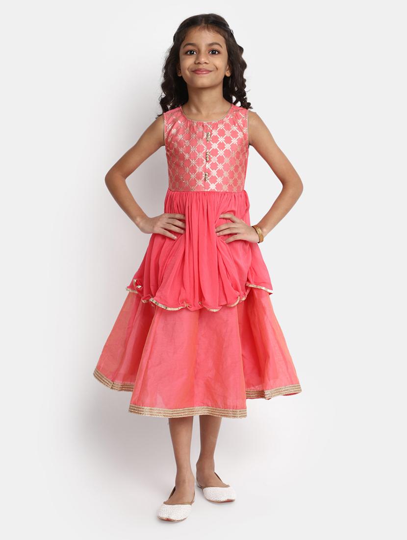 girls round neck sleeveless frock - 20362295 - Standard Image - 3