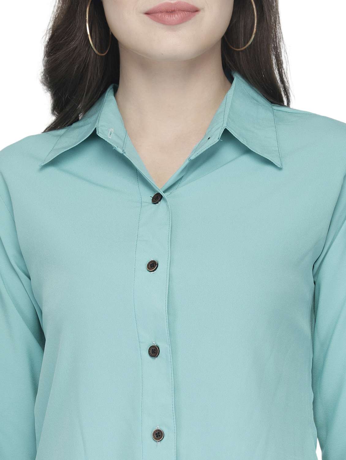 women ai aqua crepe regular shirt - 20362326 -  Standard Image - 5
