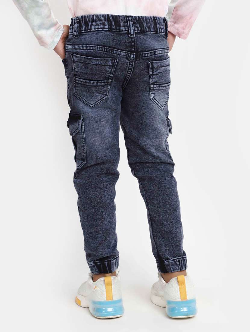 boy's plain cargo jeans - 20362340 -  Standard Image - 3