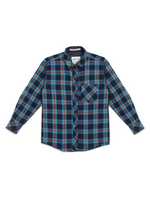 boys multi color checkered cotton blend shirt - 20362451 -  Standard Image - 0