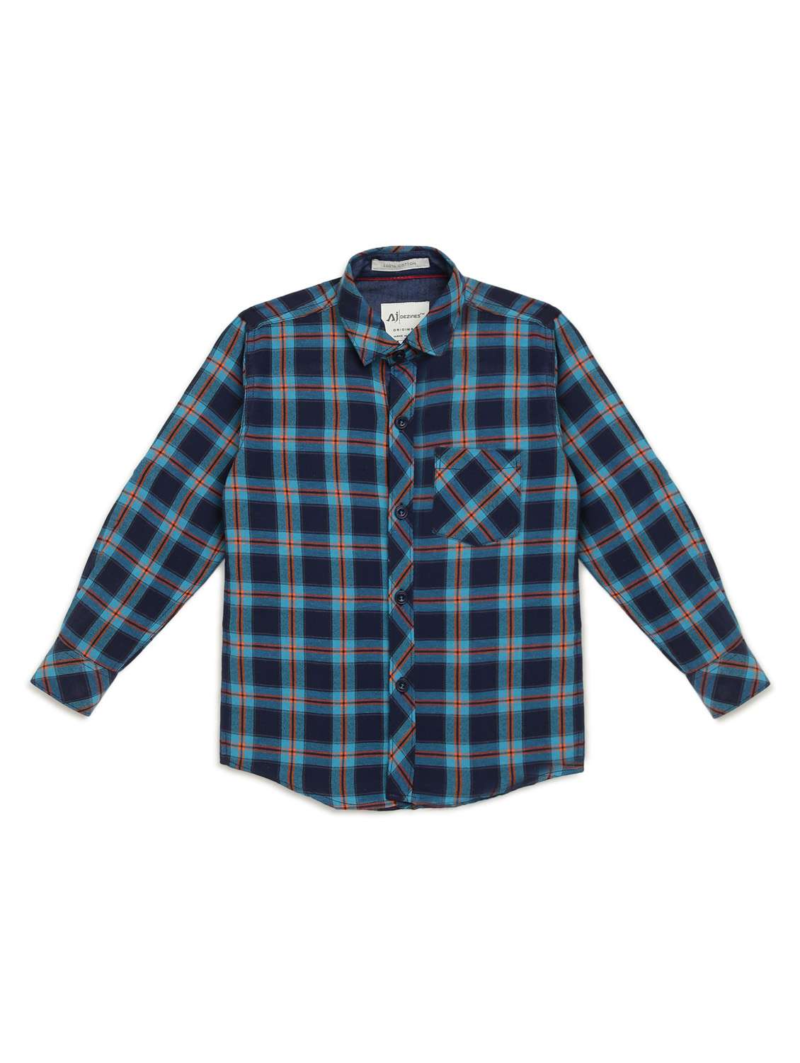 boys multi color checkered cotton blend shirt - 20362451 -  Zoom Image - 0