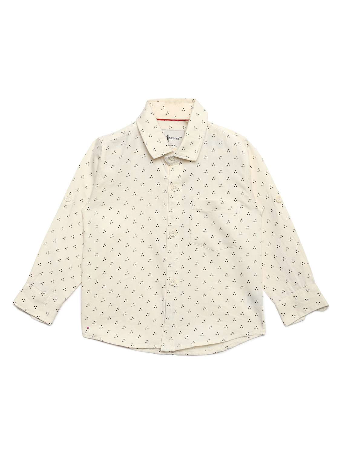 beige printed long sleeves shirt - 20362452 -  Zoom Image - 0