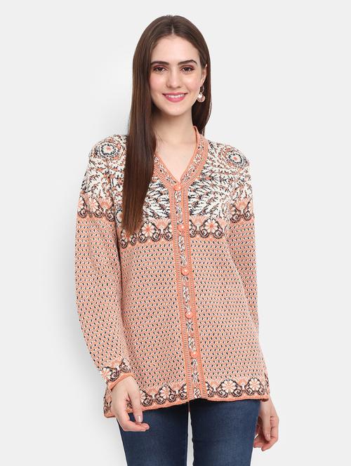 women's pink cotton wool cardigan - 20362826 - Standard Image - 0