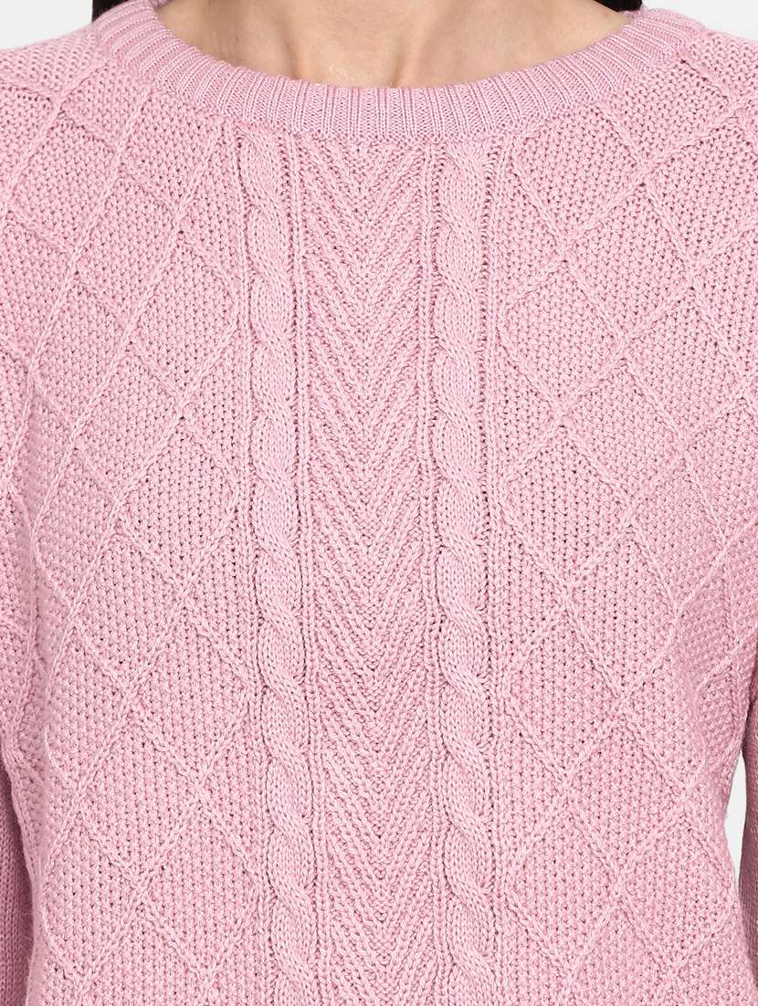 women's mauve cotton wool pullover - 20362837 -  Standard Image - 5