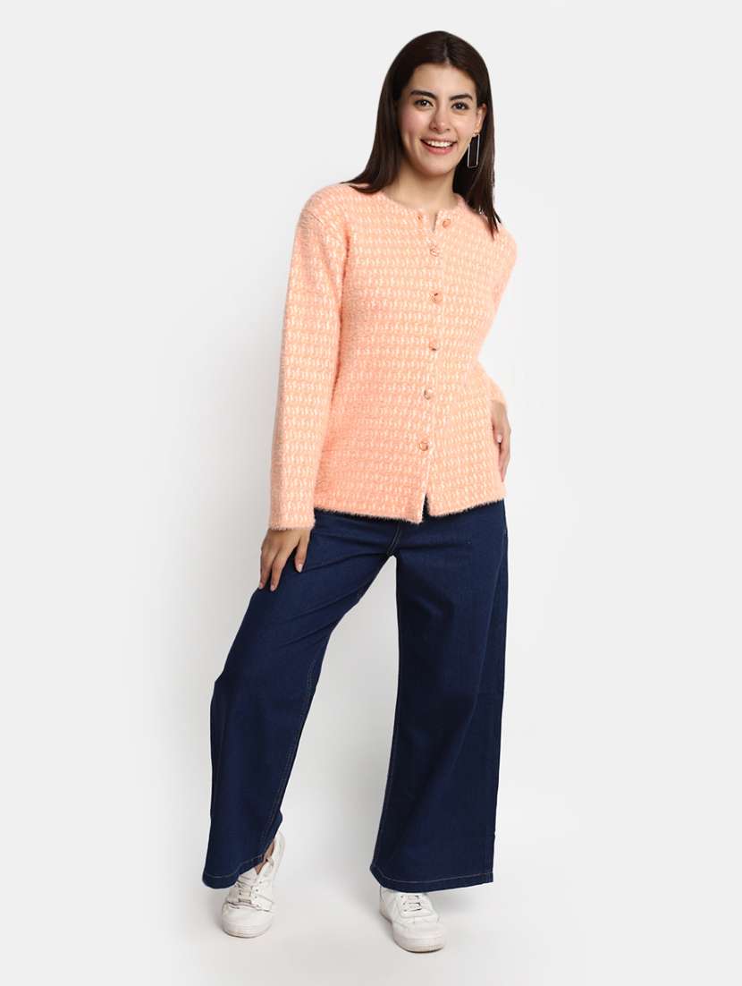 button up self design cardigan  - 20362858 -  Standard Image - 3