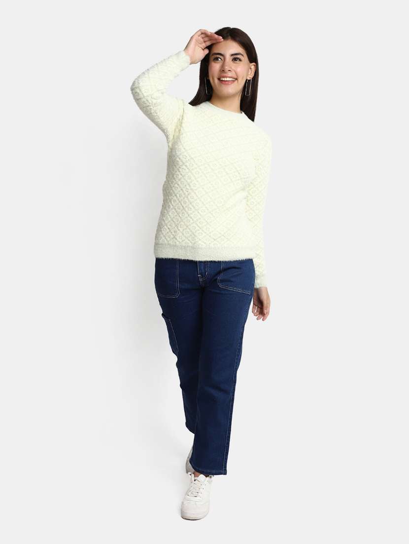 women cream cotton wool pullover - 20362859 -  Standard Image - 3