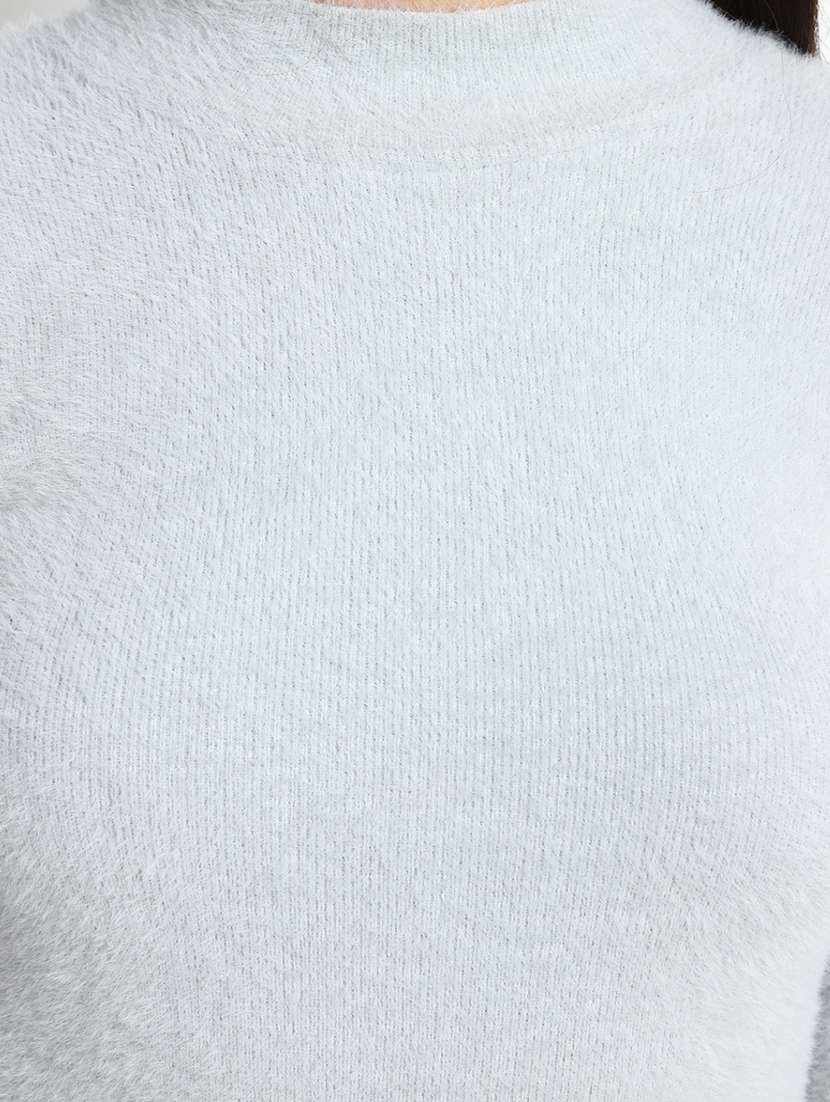 women light blue cotton wool pullover - 20362861 -  Standard Image - 5